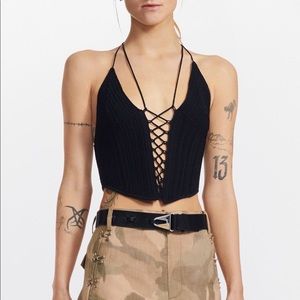 Size Small Dion Lee crochet top as seen on Euphoria